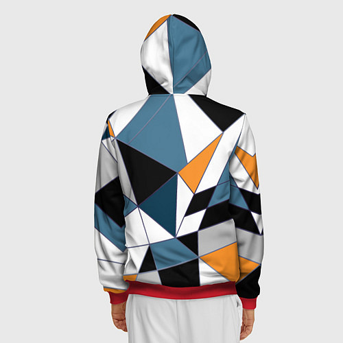 Мужская толстовка на молнии Геометрический узор / 3D-Красный – фото 4