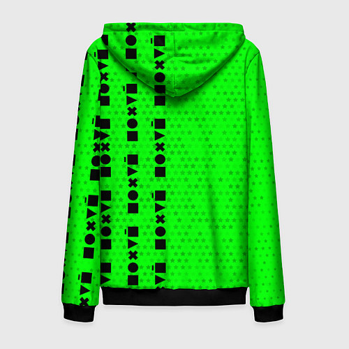 Мужская толстовка на молнии Безразличие - Космос Паттерн справа / 3D-Черный – фото 2