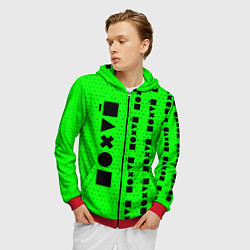 Толстовка 3D на молнии мужская Безразличие - Космос Паттерн справа, цвет: 3D-красный — фото 2