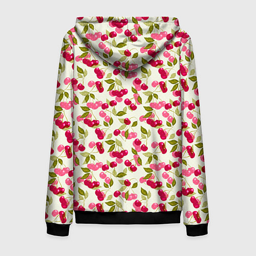 Мужская толстовка на молнии Спелая вишня / 3D-Черный – фото 2