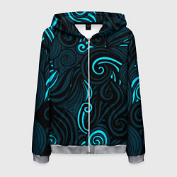 Мужская толстовка на молнии Лазурные листья