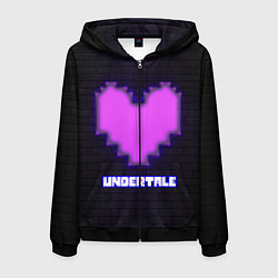 Толстовка 3D на молнии мужская UNDERTALE PURPLE HEART, цвет: 3D-черный