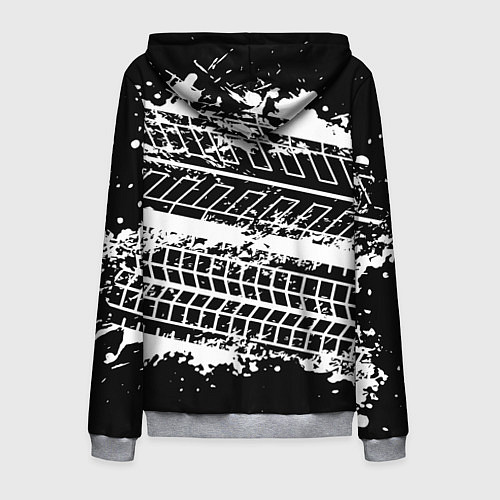 Мужская толстовка на молнии MITSUBISHI СЛЕДЫ ШИН / 3D-Меланж – фото 2