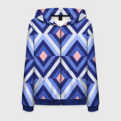 Толстовка 3D на молнии мужская Узор, цвет: 3D-синий