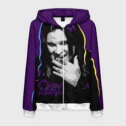 Толстовка 3D на молнии мужская Ozzy Osbourne, Оззи Осборн, цвет: 3D-белый
