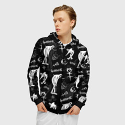Толстовка 3D на молнии мужская Ghostemane, цвет: 3D-черный — фото 2