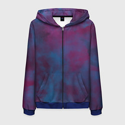 Толстовка 3D на молнии мужская Космическое свечение, цвет: 3D-синий