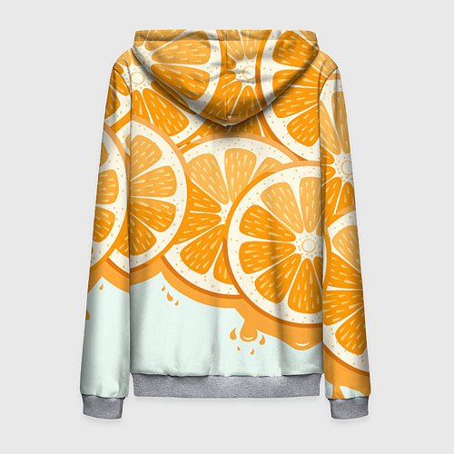 Мужская толстовка на молнии АПЕЛЬСИН ORANGE / 3D-Меланж – фото 2