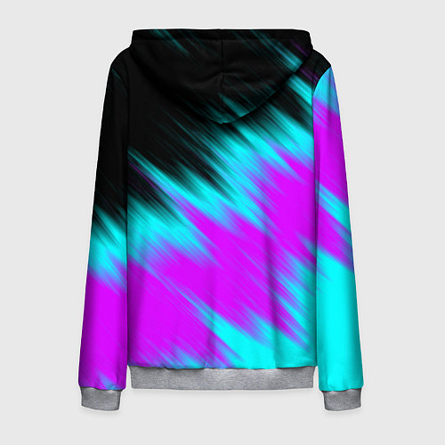 Мужская толстовка на молнии НЕОНОВЫЕ ПОЛОСЫ И НИЧЕГО ЛИШНЕГО NEON STRIPES / 3D-Меланж – фото 2
