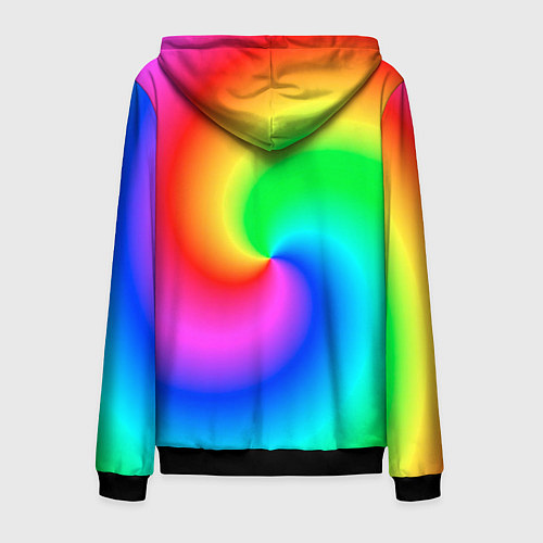Мужская толстовка на молнии Pepe rainbow / 3D-Черный – фото 2