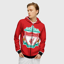 Толстовка 3D на молнии мужская F C LIVERPOOL, цвет: 3D-черный — фото 2