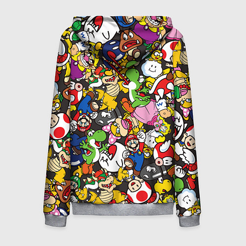 Мужская толстовка на молнии Mario ALLSTARS / 3D-Меланж – фото 2