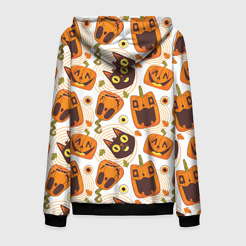 Мужская толстовка на молнии Patern Halloween 10 / 3D-Черный – фото 2