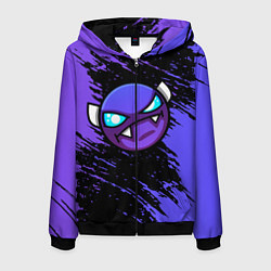 Толстовка 3D на молнии мужская Geometry Dash, цвет: 3D-черный