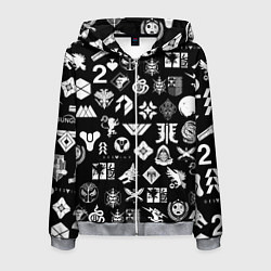 Мужская толстовка на молнии DESTINY 2 PATTERN GAME LOGO ДЕСТИНИ 2 ПАТТЕРН СИМВ