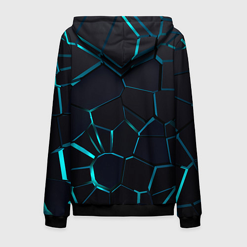 Мужская толстовка на молнии BMW 3D плиты с подсветкой / 3D-Черный – фото 2