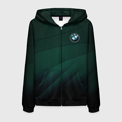 Толстовка 3D на молнии мужская GREEN BMW, цвет: 3D-черный