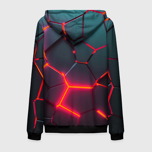 Мужская толстовка на молнии TOYOTA 3D NEON ТОЙОТА 3Д ПЛИТЫ НЕОН / 3D-Черный – фото 2