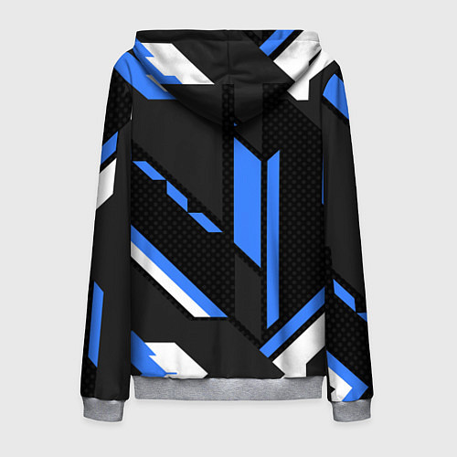 Мужская толстовка на молнии НИССАН ЛОГО СИНИЯ ГЕОМЕТРИЯ CYBER / 3D-Меланж – фото 2