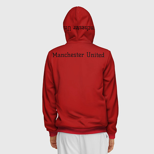 Мужская толстовка на молнии Manchester United F C / 3D-Красный – фото 4