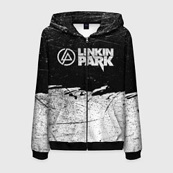 Толстовка 3D на молнии мужская Линкин Парк Лого Рок ЧБ Linkin Park Rock, цвет: 3D-черный