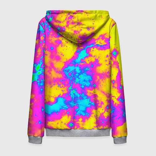 Мужская толстовка на молнии Яркая абстракция космических красок / 3D-Меланж – фото 2