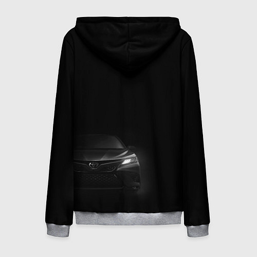 Мужская толстовка на молнии Черная Тойота Камри / 3D-Меланж – фото 2