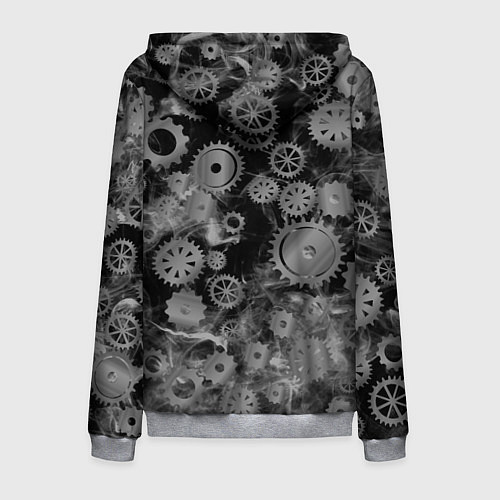 Мужская толстовка на молнии Механизм и дым, стимпанк / 3D-Меланж – фото 2