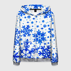 Толстовка 3D на молнии мужская Белая Зима, цвет: 3D-меланж