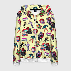 Толстовка 3D на молнии мужская Friday Night Funkin - все герои, цвет: 3D-белый