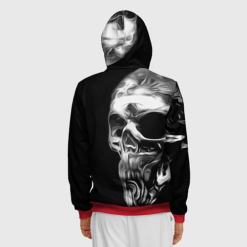 Мужская толстовка на молнии Vanguard skull 2022 / 3D-Красный – фото 4
