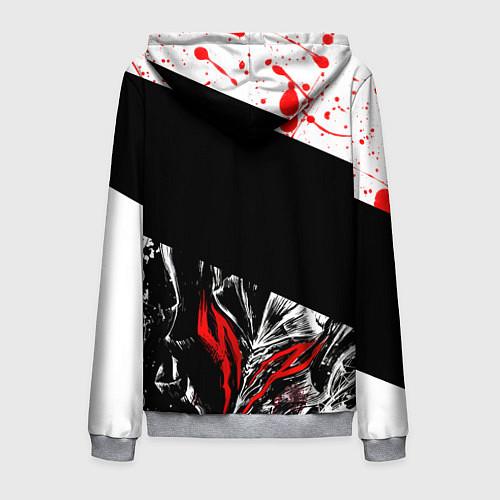 Мужская толстовка на молнии Берсерк черная маска с логотипом / 3D-Меланж – фото 2