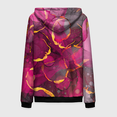 Мужская толстовка на молнии Малиновое вино / 3D-Черный – фото 2