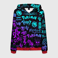 Мужская толстовка на молнии ANIME LOGOBOMBING NEON НЕОН ЛОГО АНИМЕ