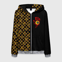 Толстовка 3D на молнии мужская Half Pattern Bomb Serious Sam, цвет: 3D-меланж