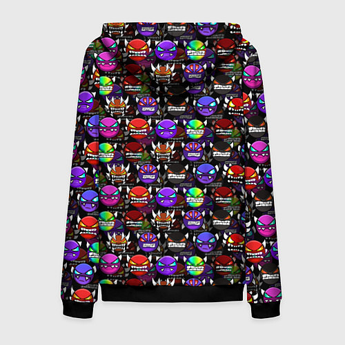 Мужская толстовка на молнии Geometry Dash: Heroes / 3D-Черный – фото 2