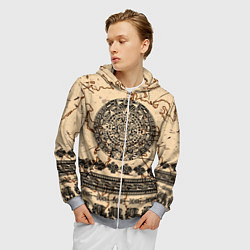 Толстовка 3D на молнии мужская AztecsАцтеки, цвет: 3D-меланж — фото 2