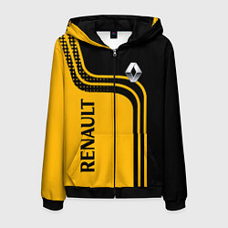 Толстовка 3D на молнии мужская Renault Рено, цвет: 3D-черный