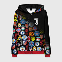 Толстовка 3D на молнии мужская JUVENTUS LOGOBOMBING SPORT, цвет: 3D-красный