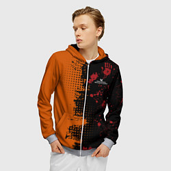 Толстовка 3D на молнии мужская Zombie Blood State of Decay, цвет: 3D-меланж — фото 2