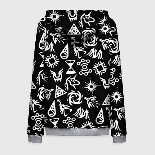 Мужская толстовка на молнии EXO BAND SYMBOL PATTERN WHITE K-POP / 3D-Меланж – фото 2