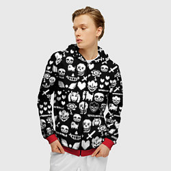 Толстовка 3D на молнии мужская UNDERTALE PATTERN БЕЛЫЙ, цвет: 3D-красный — фото 2