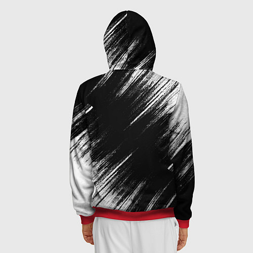 Мужская толстовка на молнии КАДЗУХА АНЕМО KAZUHA / 3D-Красный – фото 4