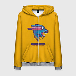 Толстовка 3D на молнии мужская Mr Beast Pixel Art, цвет: 3D-меланж