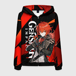 Толстовка 3D на молнии мужская ДИЛЮК ИЗ МОНДШТАТА DILUC, цвет: 3D-черный