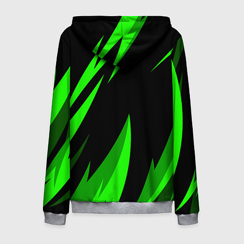 Мужская толстовка на молнии RAZER GREEN / 3D-Меланж – фото 2