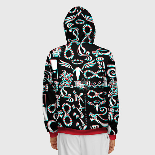 Мужская толстовка на молнии ТОКИЙСКИЕ МСТИТЕЛИ ГЛИТЧ, GLITCH / 3D-Красный – фото 4