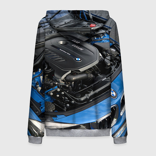 Мужская толстовка на молнии BMW Engine Twin Power Turbo / 3D-Меланж – фото 2