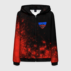 Толстовка 3D на молнии мужская ПОППИ ПЛЕЙТАЙМ - Краски, цвет: 3D-черный