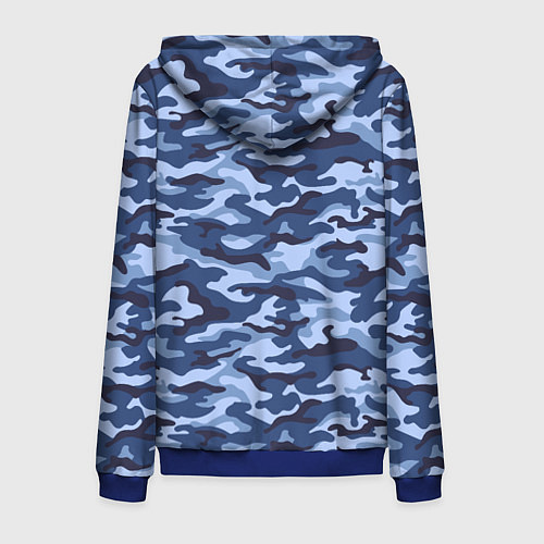 Мужская толстовка на молнии Синий Камуфляж Camouflage / 3D-Синий – фото 2